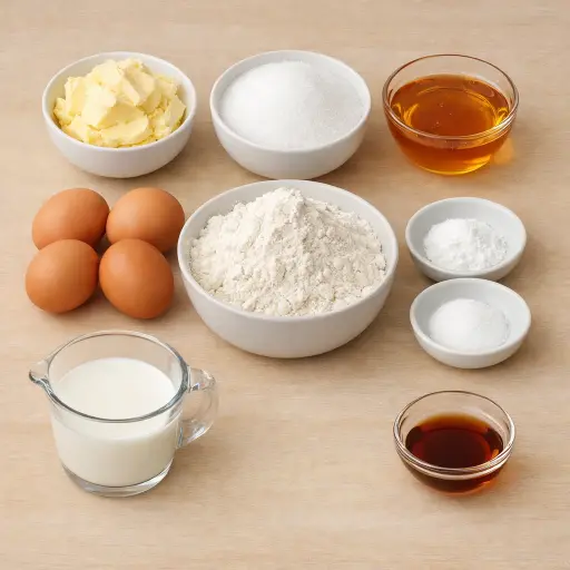 Ingredients for Golden Honey Butter Cake