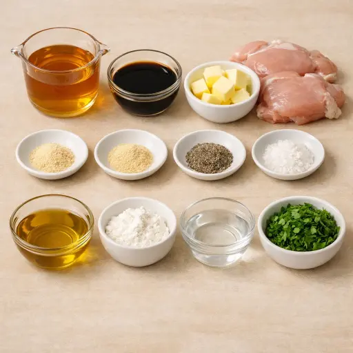 Ingredients for Golden Honey Chicken