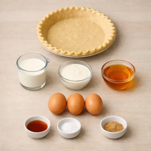 Ingredients for Golden Honey Custard Pie