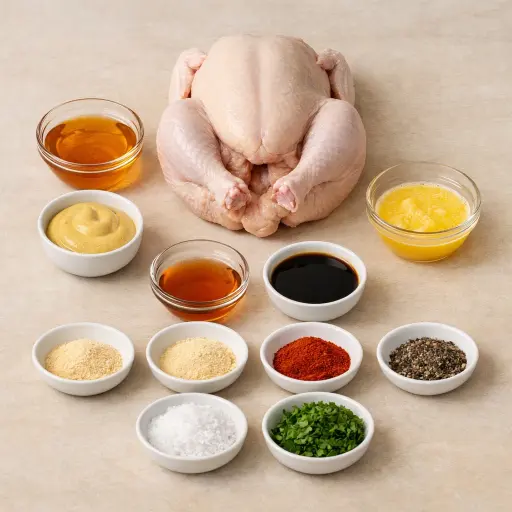 Ingredients for Golden Honey Glazed Chicken