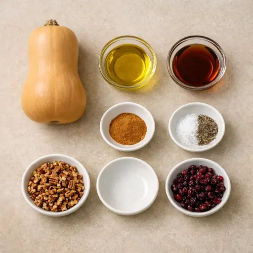 Ingredients for Golden Maple Roasted Butternut Squash
