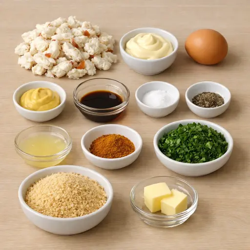 Ingredients for Golden Maryland Crab Cakes
