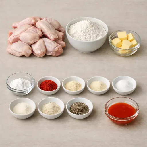 Ingredients for Golden Oven-Crisped Chicken Wings