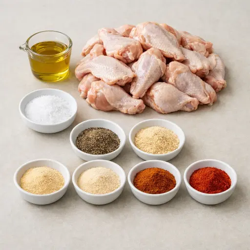 Ingredients for Golden Oven-Roasted Chicken Wings