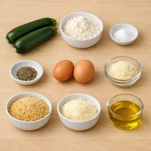 Ingredients for Golden Pan-Fried Zucchini