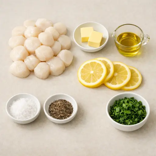 Ingredients for Golden Pan-Seared Scallops