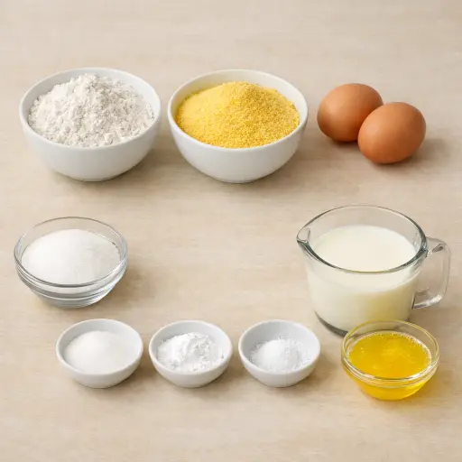 Ingredients for Golden Southern Cornbread