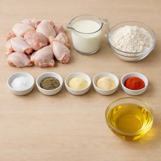 Ingredients for Golden Southern Fried Chicken