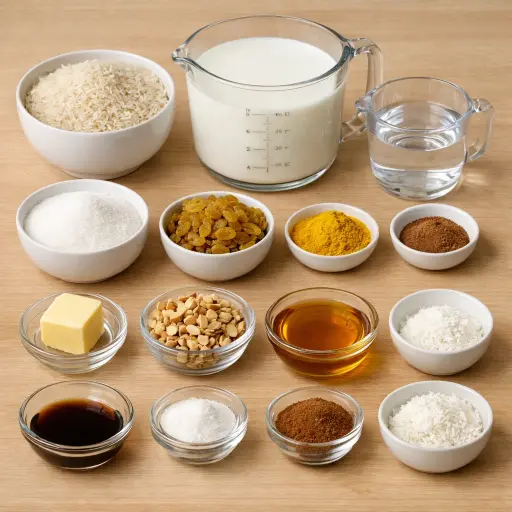 Ingredients for Golden Spice Rice Pudding
