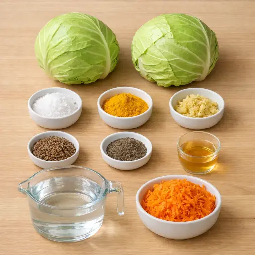Ingredients for Golden Turmeric Sauerkraut