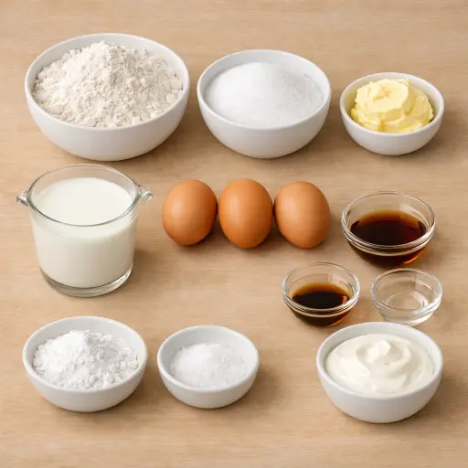 Ingredients for Golden Vanilla Dream Cake