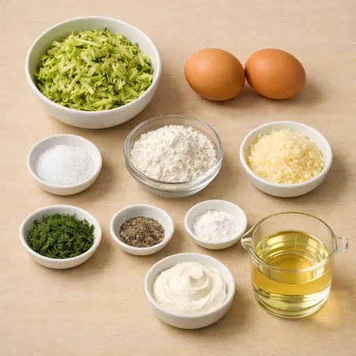 Ingredients for Golden Zucchini Fritters