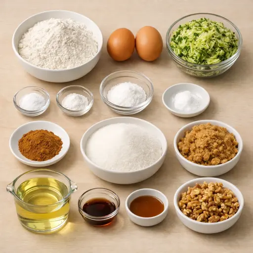 Ingredients for Golden Zucchini Spice Bread