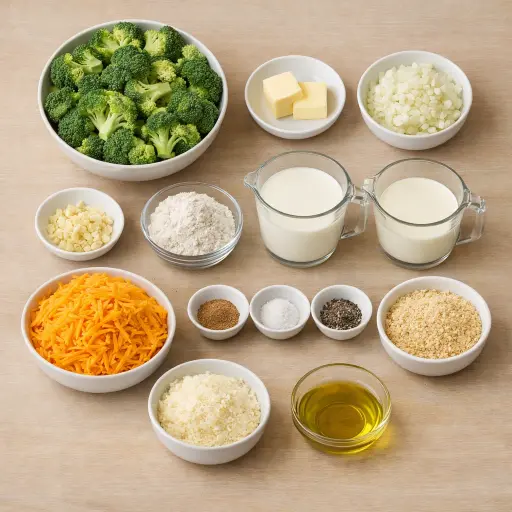 Ingredients for Gourmet Cheesy Broccoli Delight