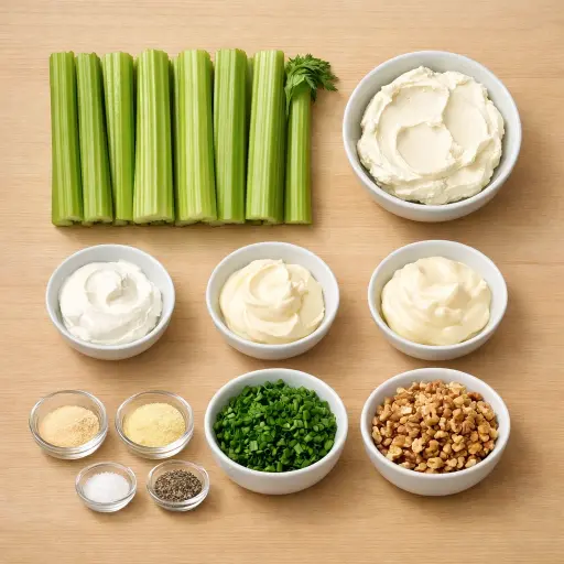 Ingredients for Gourmet Cream Cheese Stuffed Celery