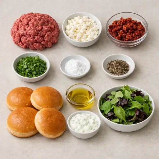 Ingredients for Gourmet Fusion Burger