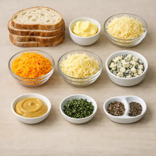 Ingredients for Gourmet Grilled Cheese