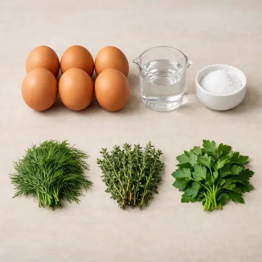 Ingredients for Gourmet Hard-Boiled Eggs with Herb Infusion