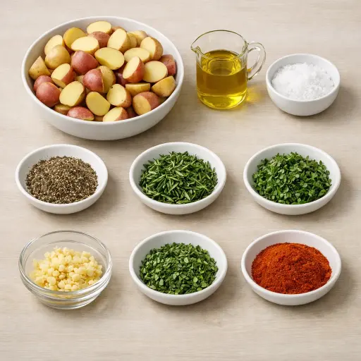Ingredients for Gourmet Herb-Infused Crispy Potatoes