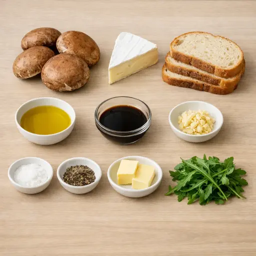 Ingredients for Gourmet Mushroom & Brie Sandwich