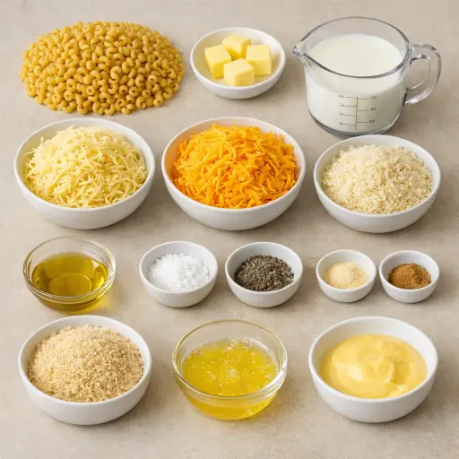 Ingredients for Gourmet Truffle Baked Mac and Cheese