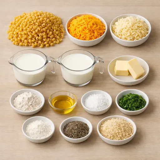 Ingredients for Gourmet Truffle Mac and Cheese