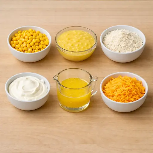 Ingredients for Grandma's Corn Casserole