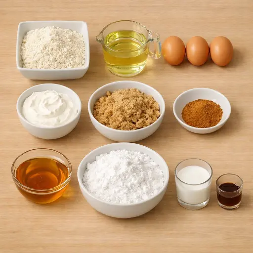 Ingredients for Grandma's Honey Bun Cake