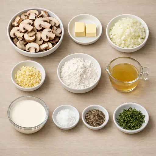Ingredients for Grandma's Mushroom Delight