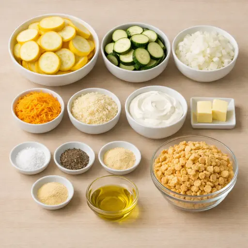 Ingredients for Grandma's Summer Squash Delight