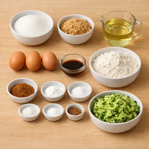 Ingredients for Grandma's Zucchini Loaf