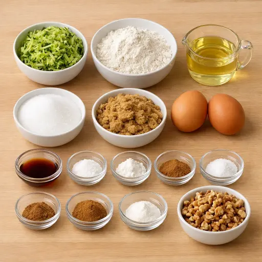 Ingredients for Grandma's Zucchini Muffins