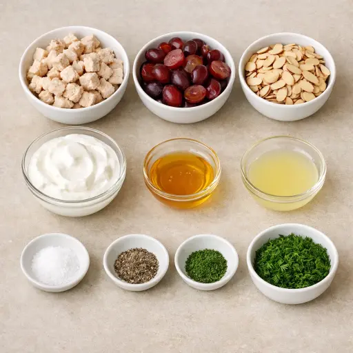 Ingredients for Greek Yogurt Chicken Salad