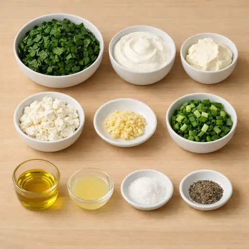 Ingredients for Greek Yogurt Spinach Dip