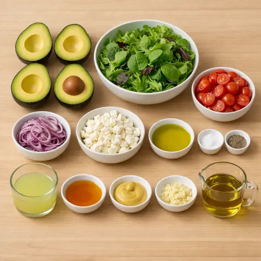 Ingredients for Grilled Avocado Salad with Lime Dressing
