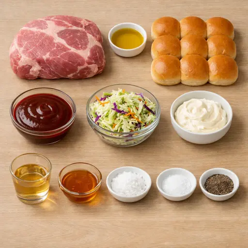 Ingredients for Grilled BBQ Pulled Pork Sliders