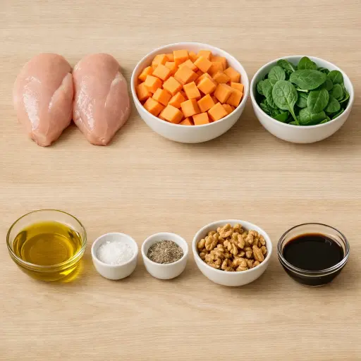 Ingredients for Grilled Chicken and Sweet Potato Salad