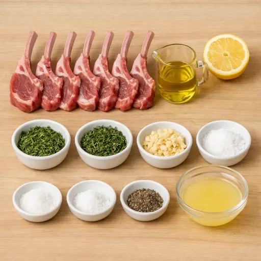 Ingredients for Grilled Herb-Infused Lamb Chops