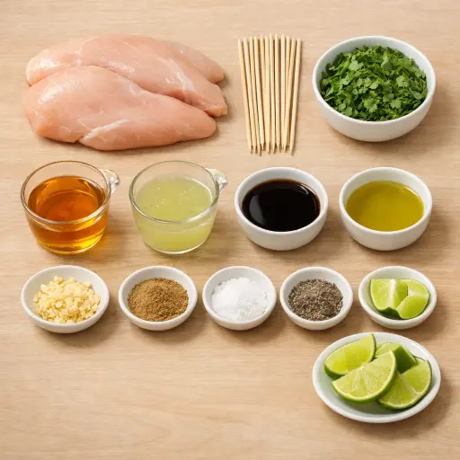 Ingredients for Grilled Honey Lime Chicken Skewers