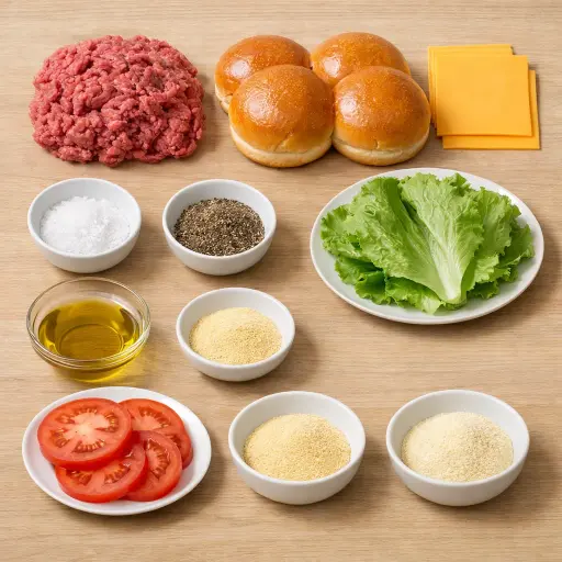 Ingredients for Grilled Indoor Burgers