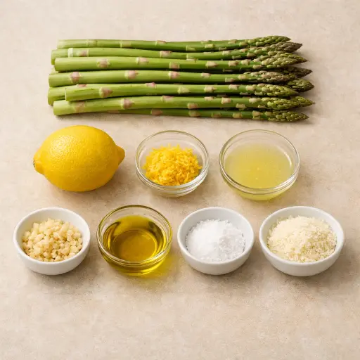 Ingredients for Grilled Lemon Garlic Asparagus