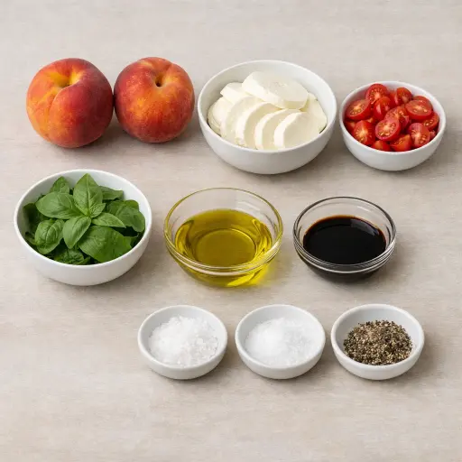 Ingredients for Grilled Peach Caprese Salad