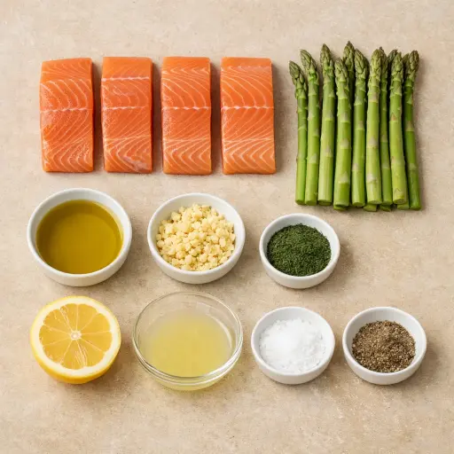 Ingredients for Grilled Salmon with Asparagus