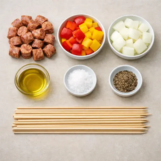 Ingredients for Grilled Sausage Skewers