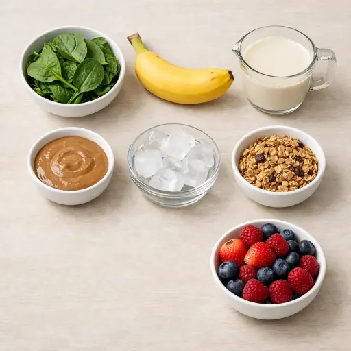 Ingredients for Gymnast's Green Smoothie Bowl