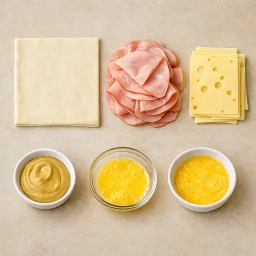 Ingredients for Ham and Swiss Swirls
