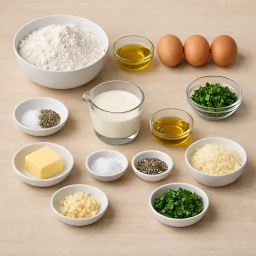 Ingredients for Handmade Pasta with Truffle Cream Sauce