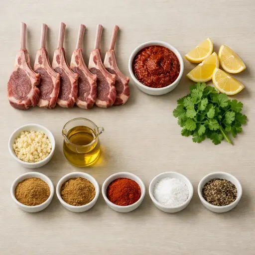 Ingredients for Harissa-Rubbed Lamb Chops