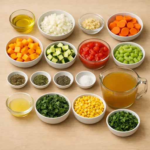 Ingredients for Harvest Delight Vegetable Soup
