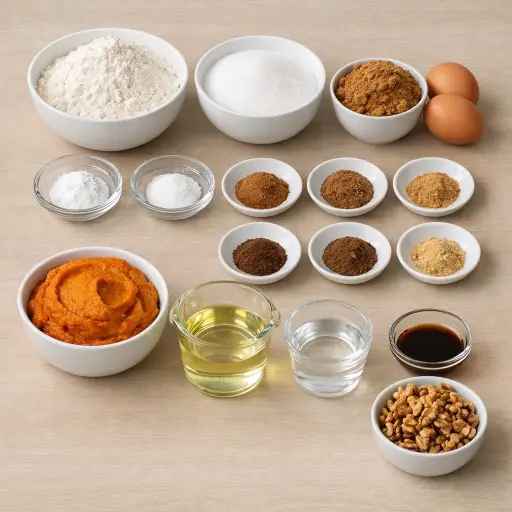 Ingredients for Harvest Pumpkin Bread